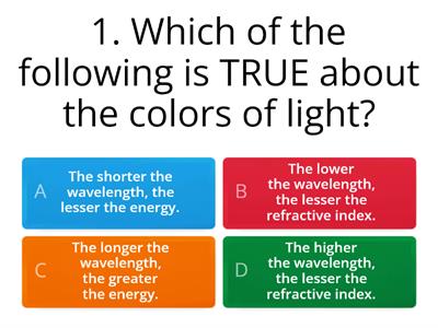 Colors of Light QUIZ