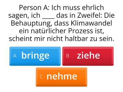 Funktionsverbgefüge 3. Dialog über Klimawandel