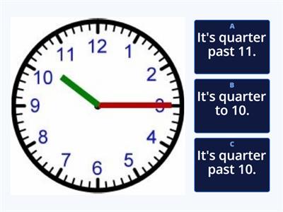 O`clock / half past / quarter past /quarter to