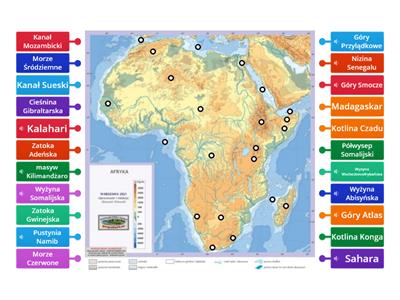 Mapa afryki-krainy geograficzne część 1