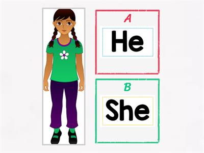 English SW2- Pronouns: Click the pronoun that matches the given picture.