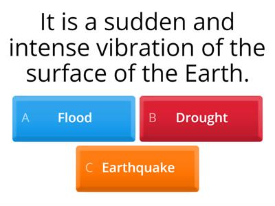 Natural Disasters Quiz - 3rd grade