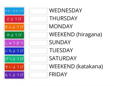 DAYS OF THE WEEK