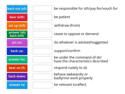 phrasal verbs Unit 1 Cpe Use of English