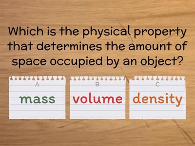 Science quiz grade 4 matter