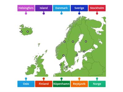Norden - länder och huvudstäder