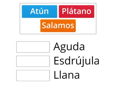 Clasificamos agudas, llanas, esdrújulas