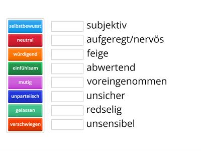 Adjektive -- Ergänze das Gegenteil!