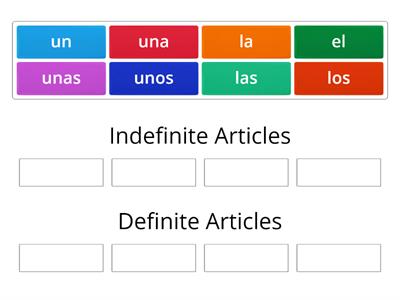 Indefinite & definite articles in Spanish