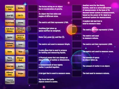 Metric System Vocabulary