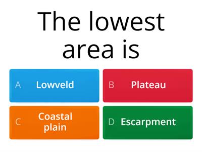 SOUTH AFRICA AND ABOVE (MAP SKILLS)-HIGH AND LOW AREAS.