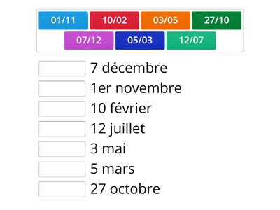 Les dates en français