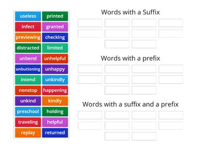 Beginning Prefixes and Suffixes