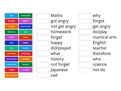 WORDS (3) - Yr5/6 Japanese - Unit 7 - What is school life?