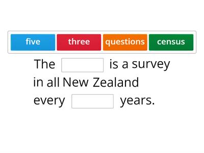 NZ Census Day Tuesday 7 March 2023 - missing words