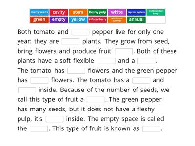 Tomato and green pepper + type of plants
