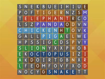 animal wordsearch