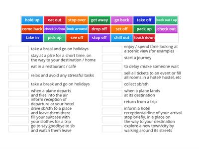 Phrasal verbs (holidays and travel)