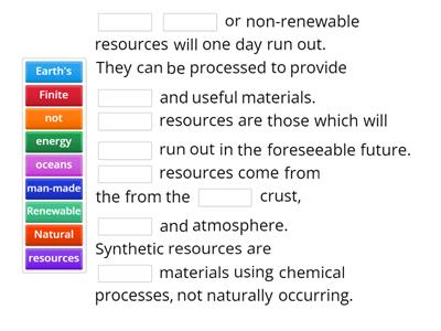 Finete and Renewable resources