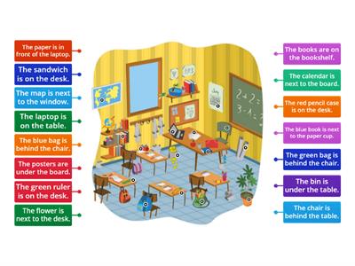 Prepositions of place / Classroom