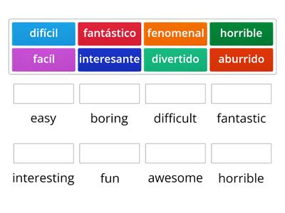 Spanish opinion adjectives
