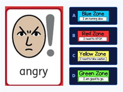 Cartoons -Zones of Regulation QUIZ