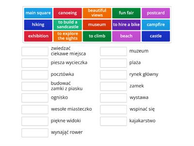 Podróżowanie-miejsca, czynności, atrakcje 1