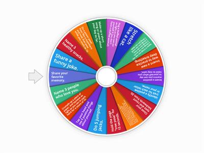 Coping Skills Challenge Wheel