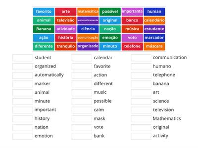 Cognates( English and Portuguese)