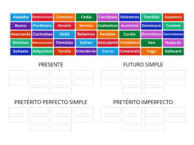 Verbos tiempos del indicativo - Recursos didácticos