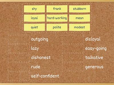 Personal characteristics - adjectives
