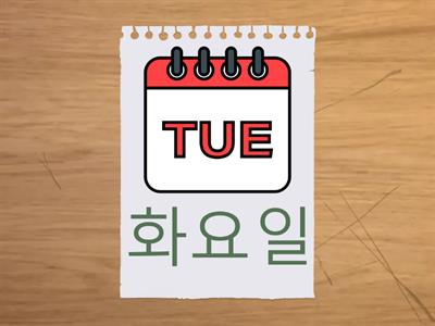 Days of the week with Korean