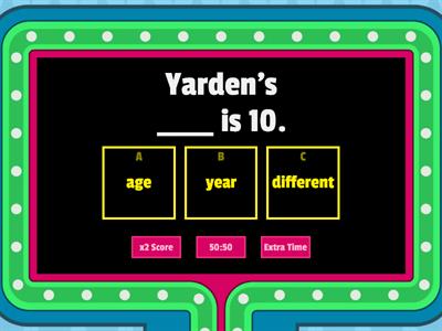 Dana Yarden TEST ! ( different, age, the same)