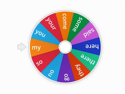Spin the Wheel Yellow Tricky Words