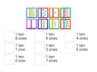 Match up tens and ones - 