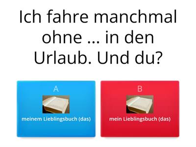 Momente A1.2 [Lektion 17] Grammatik: Akkusativ oder Dativ? - Ich fahre nie ohne ...