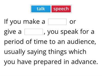 A speech or a talk?