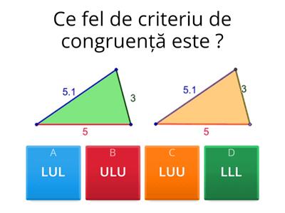 Recapitulare - Congruența triunghiurilor 