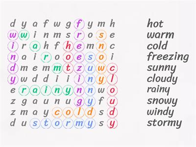 Weather Wordsearch