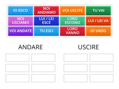 Verbi andare e uscire