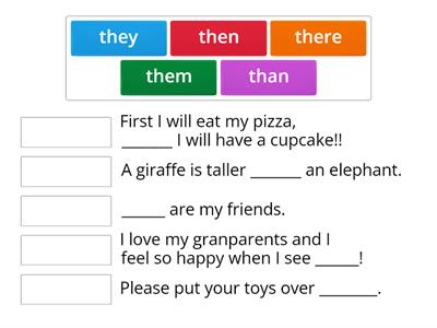 Word Study Practice: them, then, than, there, they
