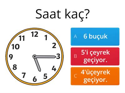 Yarım Saat ve Çeyrek Geçiyor.