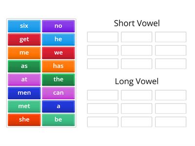 Weeks 1 and 2 | Letter Name Alphabetic | Short- and Long-Vowel Sounds (a and e) | Group Sort