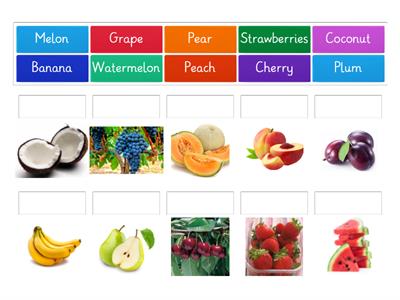 Fruits vocabulary