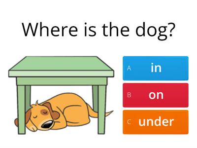 Prepositions - in on under 