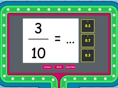  Decimals and fraction questions