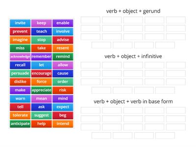 AEF5 F6A Verb + object + gerund or infinitive