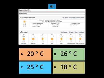 Weather & Temperatures quiz