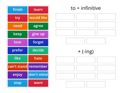 GERUND or INFINITIVE