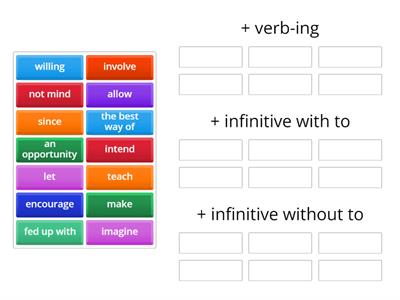 ACPB-I09-ING, INFINITIVE WITH TO, INFINITIVE WITHOUT TO